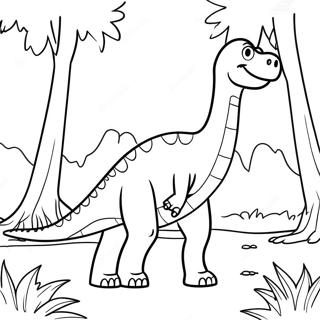 Brachiosaurus In Padure Pagina De Colorat 45580-9977