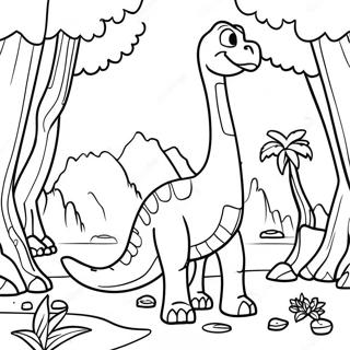 Brachiosaurus In Padure Pagina De Colorat 45580-9978