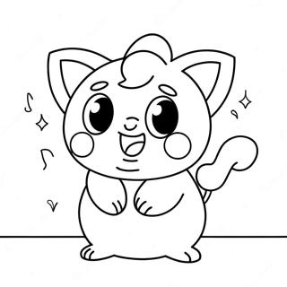 Jigglypuff Cântând Pe Scenă - Pagina De Colorat Desene De Colorat