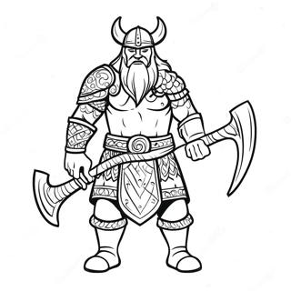 Pagina De Colorat Razboinic Viking Cu Secure 47190-10315
