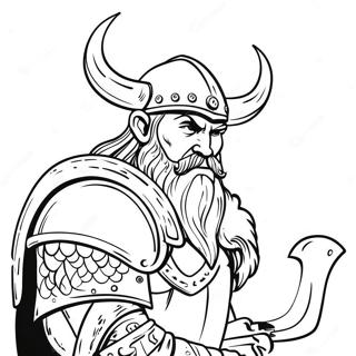 Pagina De Colorat Razboinic Viking Cu Secure 47190-10316