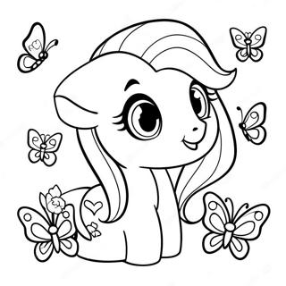 Fluttershy Cu Fluturi Colorati Pagina De Colorat 47284-10335