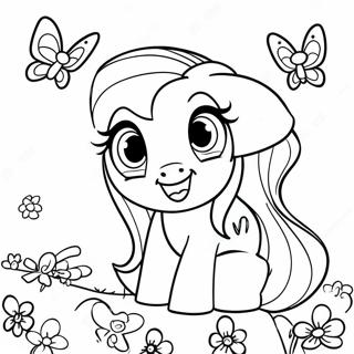 Fluttershy Cu Fluturi Colorati Pagina De Colorat 47284-10336