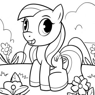 Fluttershy Intr O Gradina De Flori Pagina De Colorat 47285-10338