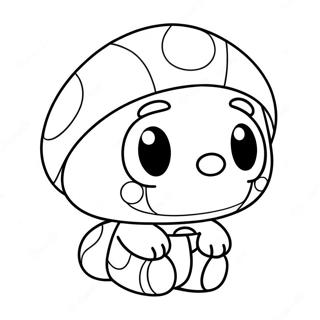 Pagina De Colorat Cu Shy Guy Adorabil Purtand O Palarie Amuzanta 47637-10417