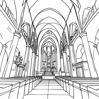 Pagina De Colorat Interiorul Unei Catedrale Majestuoase 49065-10733