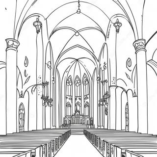 Pagina De Colorat Interiorul Unei Catedrale Majestuoase 49065-10734