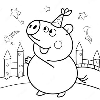 Pagina De Colorat Cu Peppa Pig Intr Un Castel Magic 4923 1477