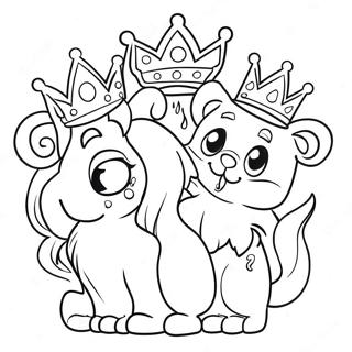 Pagini De Colorat Cu Animalele De Palat Majestuoase Cu Coroane 49355-10801