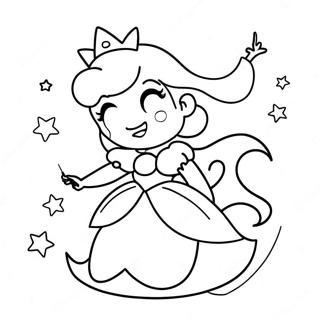 Pagina De Colorat Cu Printesa Peach Si O Bagheta Magica 5009 659