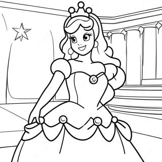 Pagina De Colorat Cu Printesa Peach La Un Bal Grandios 5012 2675