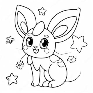 Sylveon Dragalas Cu Stele Stralucitoare Desen De Colorat 50722-11090