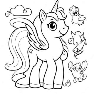 Printesa Celestia Cu Animale Dragute Pagina De Colorat 51367 11247