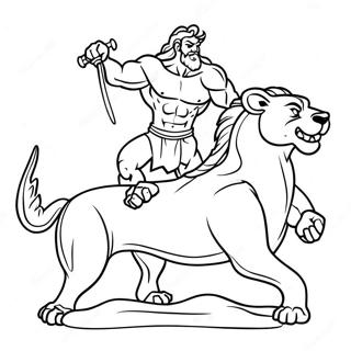 Hercule Luptand Cu Cerber Pagina De Colorat 52094-11398