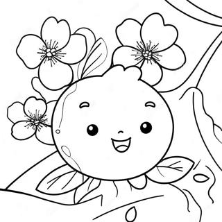 Pagini De Colorat Cu Flori De Cires Fericite 53121-11619