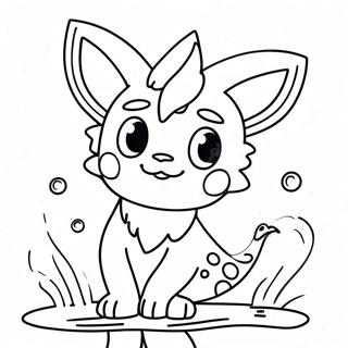 Vaporeon Jucandu Se Cu Sprite Uri De Apa Colorat 54271-11880