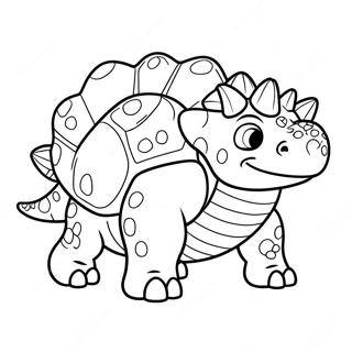 Pagina De Colorat Cu Ankylosaurus Dragut 55253-12090