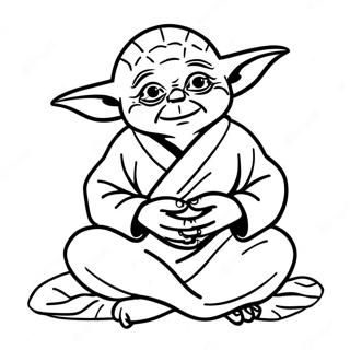 Pagina De Colorat Cu Yoda In Meditatie 5534-26