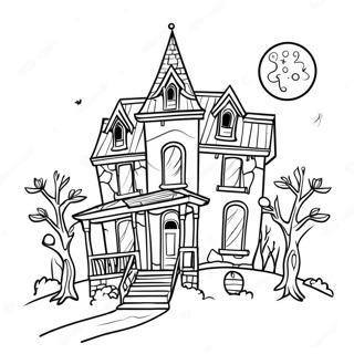 Casa Bantuita Cu Luna Plina Pentru Colorat 55546-12168