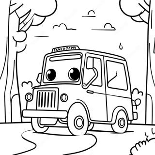 Pagina De Colorat Cu Tayo Conducand Prin Parc 56097 12284