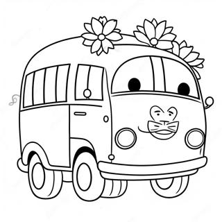 Pagina De Colorat Cu Tayo Autobuzul Mic Cu Flori 56098-12285