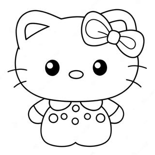 Pagina De Colorat Cu Hello Kitty Draguta Cu Fundita 561-2677