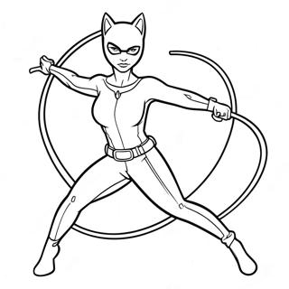 Pagini De Colorat Cu Catwoman Cu Bici 56549-12375