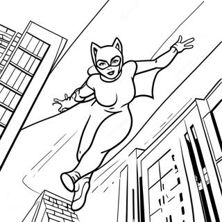 Pagini De Colorat Cu Catwoman Sarind Dintr O Cladire 56550-12378