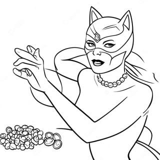 Pagini De Colorat Cu Catwoman Furand Bijuterii 56551-12381