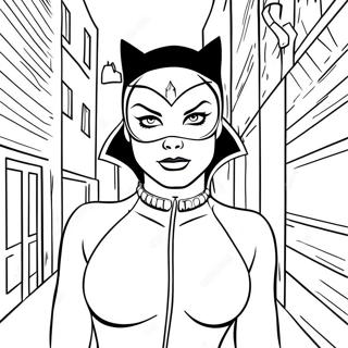 Pagini De Colorat Cu Catwoman Intr O Alee Intunecata 56552-12388