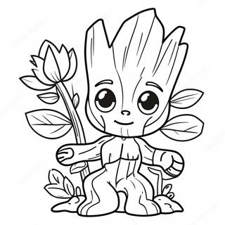 Pagina De Colorat Cu Groot Si Flori 57654-12615