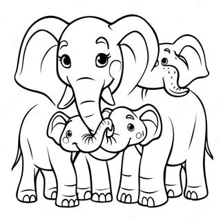 Familia De Elefanti Pagina De Colorat 58024-12695