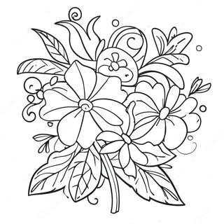 Buchet Elegant De Flori Pagina De Colorat 58025-12698