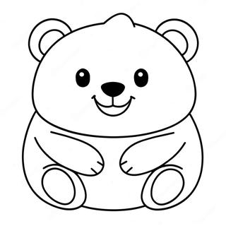 Pagini De Colorat Cu Ursuletul Squishmallow Fericit 58919-12907