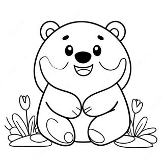 Pagini De Colorat Cu Ursuletul Squishmallow Fericit 58919-12908