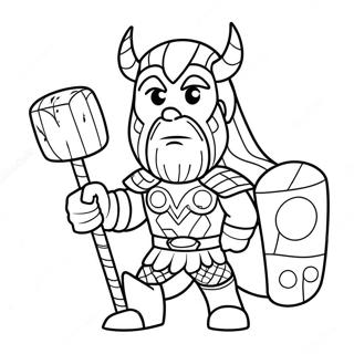 Pagini De Colorat Cu Thor Si Mjolnir 59204-12978