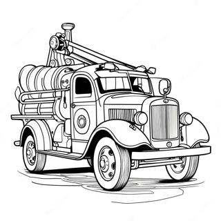 Pagini De Colorat Cu Camion De Pompieri Vintage 59686 13085