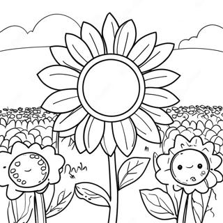 Pagina De Colorat Camp De Floarea Soarelui 60140 13180