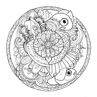 Mandala De Animale Colorate Pagina De Colorat 60495-13252