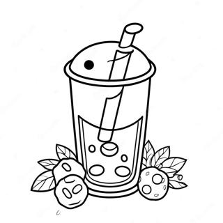 Pagina De Colorat Cu Boba Tea Colorat Cu Pai 6087-2308