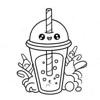 Pagina De Colorat Cu Personaj Fericit De Boba Tea 6088 2519