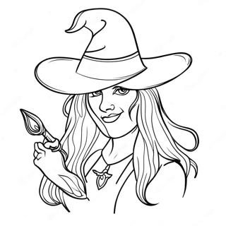 Pagini De Colorat Cu Vrajitoare Clasice Si Palarie Ascutita 61414 13505