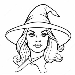 Pagini De Colorat Cu Vrajitoare Clasice Si Palarie Ascutita 61414 13506