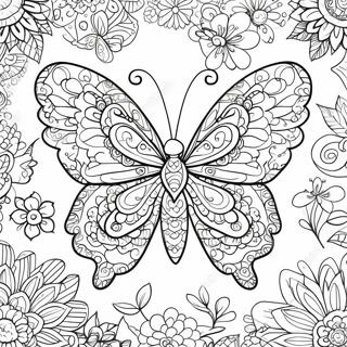 Pagini De Colorat Cu Fluture Zentangle Complicat 61956-13646