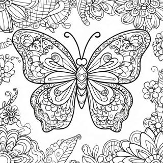 Pagini De Colorat Cu Fluture Zentangle Complicat 61956-13647