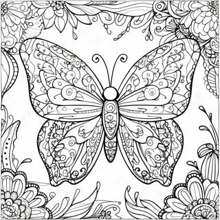 Pagini De Colorat Cu Fluture Zentangle Complicat 61956-13648