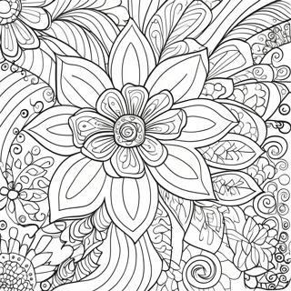 Pagini De Colorat Cu Floare Zentangle Fantezista 61957-13650