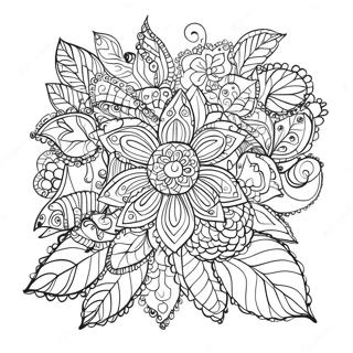 Pagini De Colorat Cu Floare Zentangle Fantezista 61957-13651