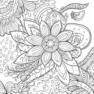 Pagini De Colorat Cu Floare Zentangle Fantezista 61957-13652