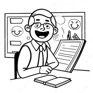 Profesor Fericit La Birou Pagina De Colorat 62058-13677